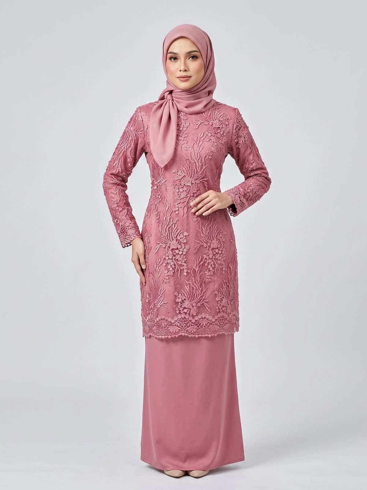 EMALIA BAJU KURUNG MODEN | DUSTY PINK