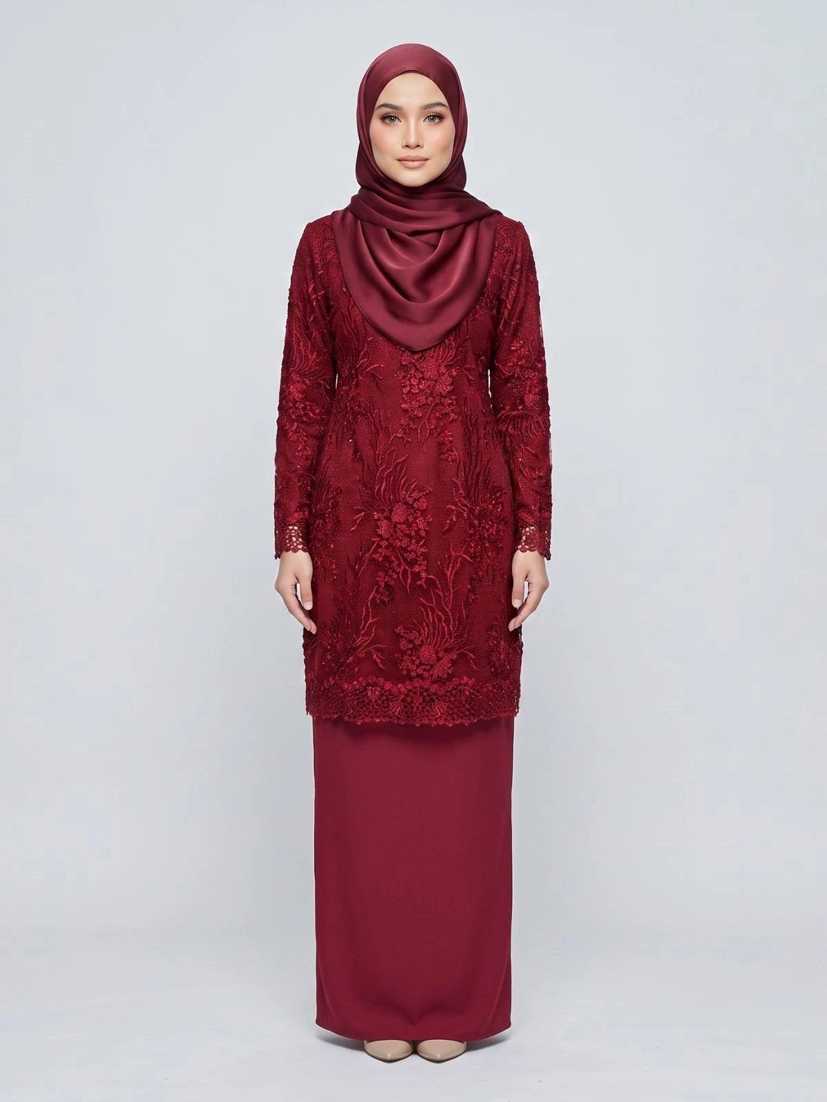 EMALIA KURUNG MODEN | MAROON